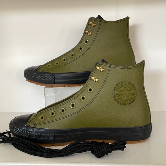 Converse All Star Other - Converse All Star Unisex Hi Top men 9 Women 11 Dark Moss Black Winter Leather